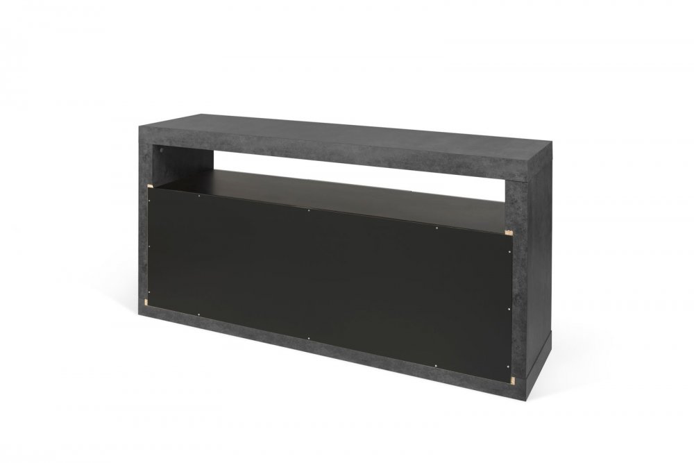 Buffet design DETROIT bois mélaminé Béton/Noir mat